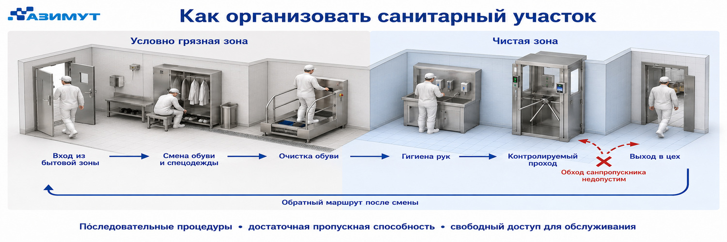 Как организовать санитарный участок на предприятии - инструкция от ГК Азимут Екатеринбург